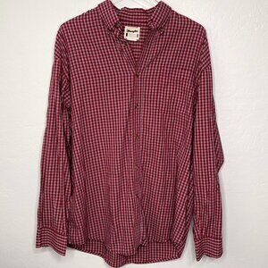 Wrangler Plaid Riata Button Front Long Sleeve Top Size XL